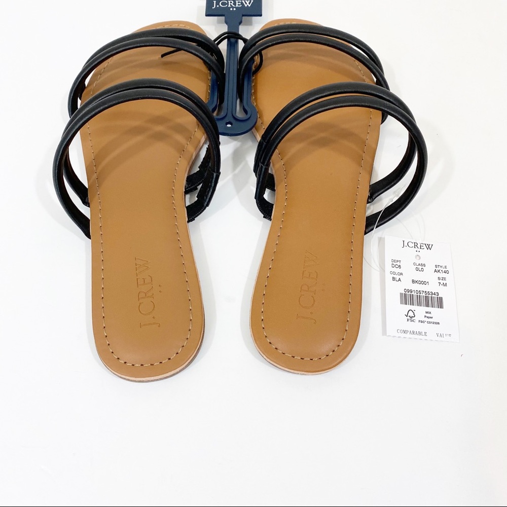 NEW J. Crew Black Seaside Slide Slip On Sandals - Picture 3 of 8